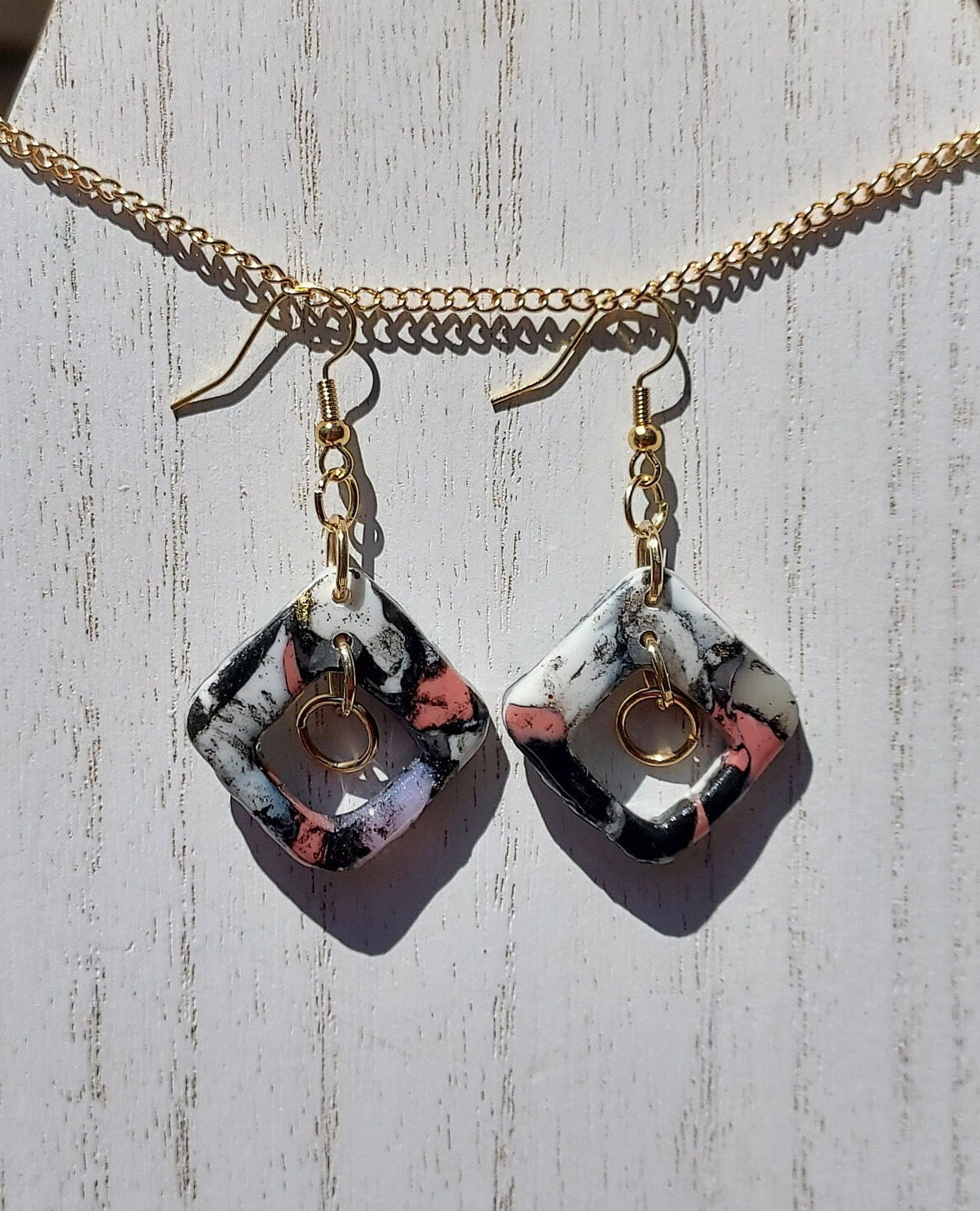Pink Noir Clay Earrings #3