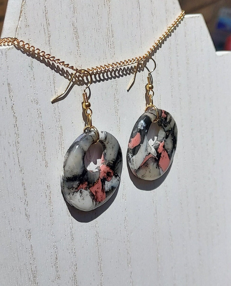 Pink Noir Clay Earrings #4