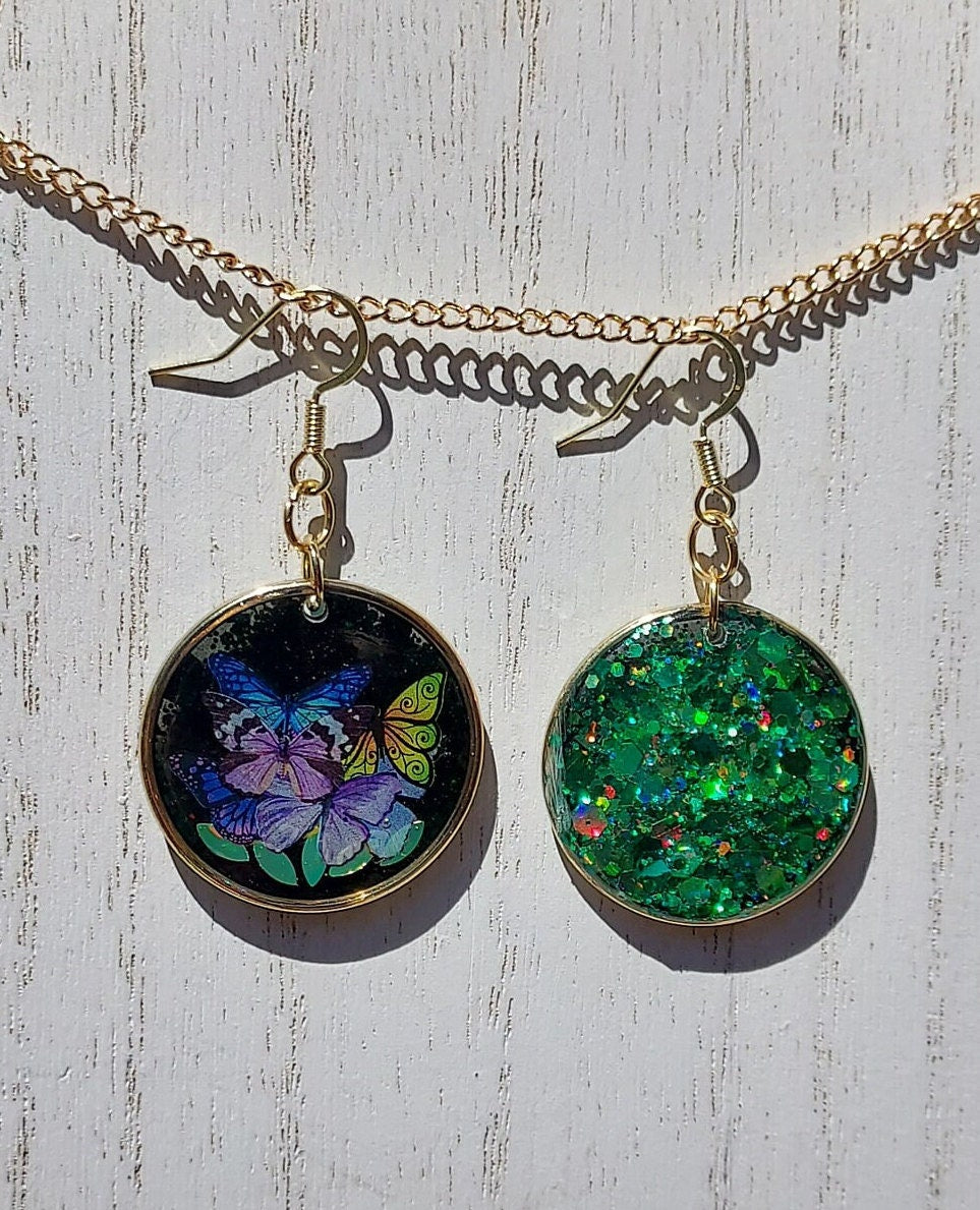 Butterflies & Glitter Earrings #5